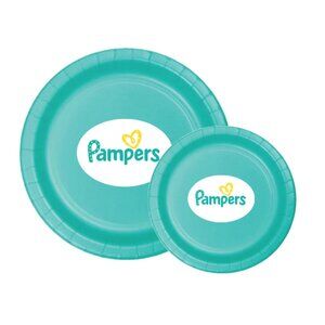 Mom's To Be Diaper Party Disposable Custom Pamphers Plates Set dad to be